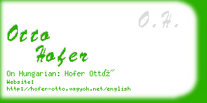otto hofer business card